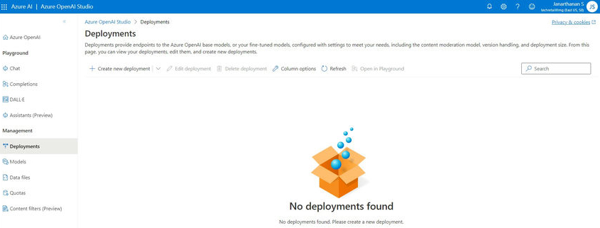Click create deployment